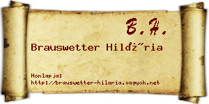 Brauswetter Hilária névjegykártya